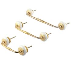 Cream Strewn Flat Ceramic-01 Bridge Handle