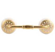 Cream Strewn Flat Ceramic-03 Bridge Handle