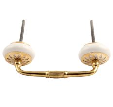 Cream Strewn Flat Ceramic-03 Bridge Handle