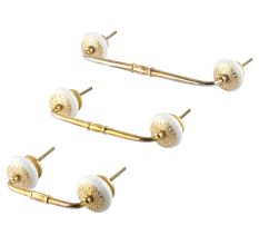 Cream Strewn Flat Knob-06 Bridge Handle
