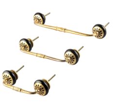 Black Strewn Flat Ceramic Bridge Handle