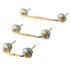 Grey Strewn Flat Ceramic Bridge Handle