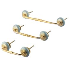 Grey Strewn Flat Ceramic Bridge Handle