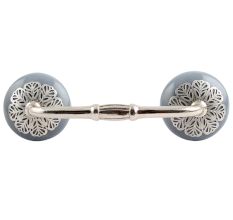 Grey Strewn Flat Ceramic Bridge Handle