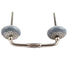 Grey Strewn Flat Ceramic Bridge Handle