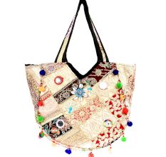 White Banjaga Zari Tote Bag
