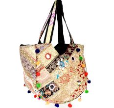 White Banjaga Zari Tote Bag