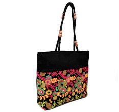 Boho Black Paiseley Embroidery Shoulder Bag