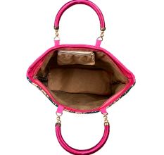 Floral Brocade Party Bag Pink Handbag 