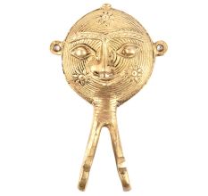 Handmade Tribal Woman Face Patina Brass Hooks