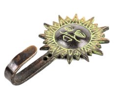 Bronze Patina Sun Face Wall Hooks