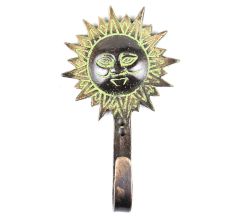 Bronze Patina Sun Face Wall Hooks