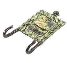 Framed Duck Bird Solid Brass Dual Wall Hooks