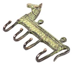 Vintage Style Brass Animal Horse Four Wall Hooks
