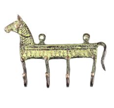 Vintage Style Brass Animal Horse Four Wall Hooks