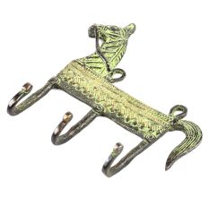 Vintage Style Brass Animal Horse Three Wall Hooks