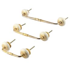 White Strewn Flat Ceramic Bridge Handle
