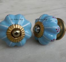 Sky Blue White Knob