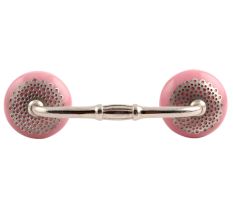 Pink Strewn Flat Ceramic Bridge Handle