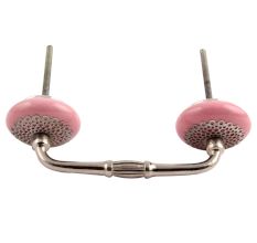 Pink Strewn Flat Ceramic Bridge Handle
