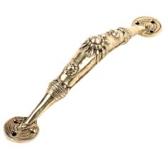 Dhokra Brass Door Handle with Flower Motif