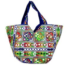 Navy Blue Tribal Banjara Boho Embroidered Bag
