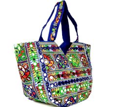 Navy Blue Tribal Banjara Boho Embroidered Bag