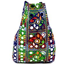 Navy Blue Tribal Banjara Boho Embroidered Bag