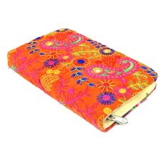 Orange Embroidered Clutch