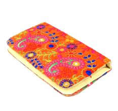 Orange Embroidered Clutch
