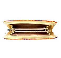 Orange Embroidered Clutch
