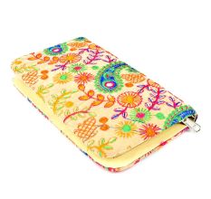 Cream Hand Embroidered Clutch Bag