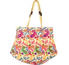 Off  White Colorful Embroidered Shoulder Bag