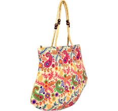 Off  White Colorful Embroidered Shoulder Bag