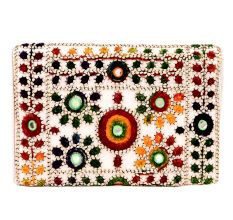 White Elephant Embroidery Banjara Clutch