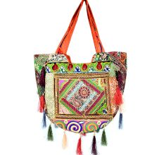 Orange Sling Tribal Banjara Bag With Tassels