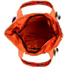 Orange Sling Tribal Banjara Bag With Tassels