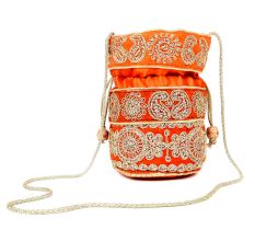 Orange Designer Potli Bag