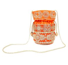 Orange Designer Potli Bag