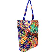 Dark Blue Colorful Traditional Handmade Bag
