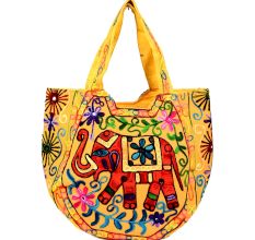 Yellow Elephant Design Banjara Hobo Bag