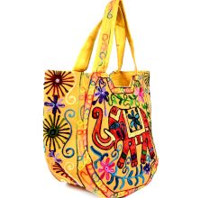 Yellow Elephant Design Banjara Hobo Bag