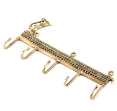 Brass Elongated Camel 5 Wall Hooks
