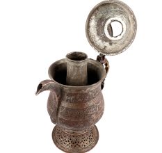 Engraved Copper Samovar with Flora and Leaf Design