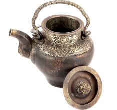 Bronze Tea Pot with Indian Patterned Engraving