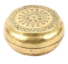 Vintage Engraved Brass Chapati Box