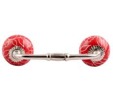 Red Leaf Floral Ceramic Bridge Handle
