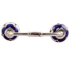 Navy Blue Canterbury Bells Ceramic Bridge Handle