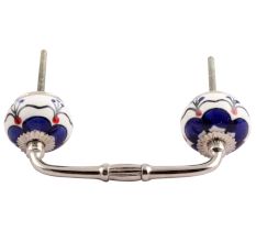 Navy Blue Canterbury Bells Ceramic Bridge Handle