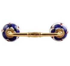 Navy Blue Canterbury Bells Ceramic Bridge Handle